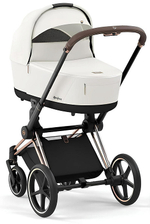 Коляска 3 в 1 Cybex Priam IV Rosegold complete и автокресло Cloud T i-Size Cozy Beige Plus Off White