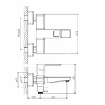 Смеситель для ванны 35k MIXLINE ML34-01 "Solo Black" ЧЕРНЫЙ