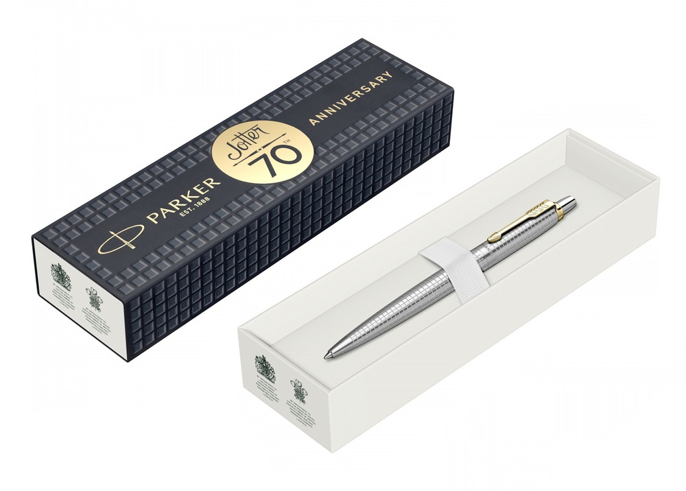 Parker Jotter 70th Stainless Steel GT, шариковая ручка, M, подарочная упаковка