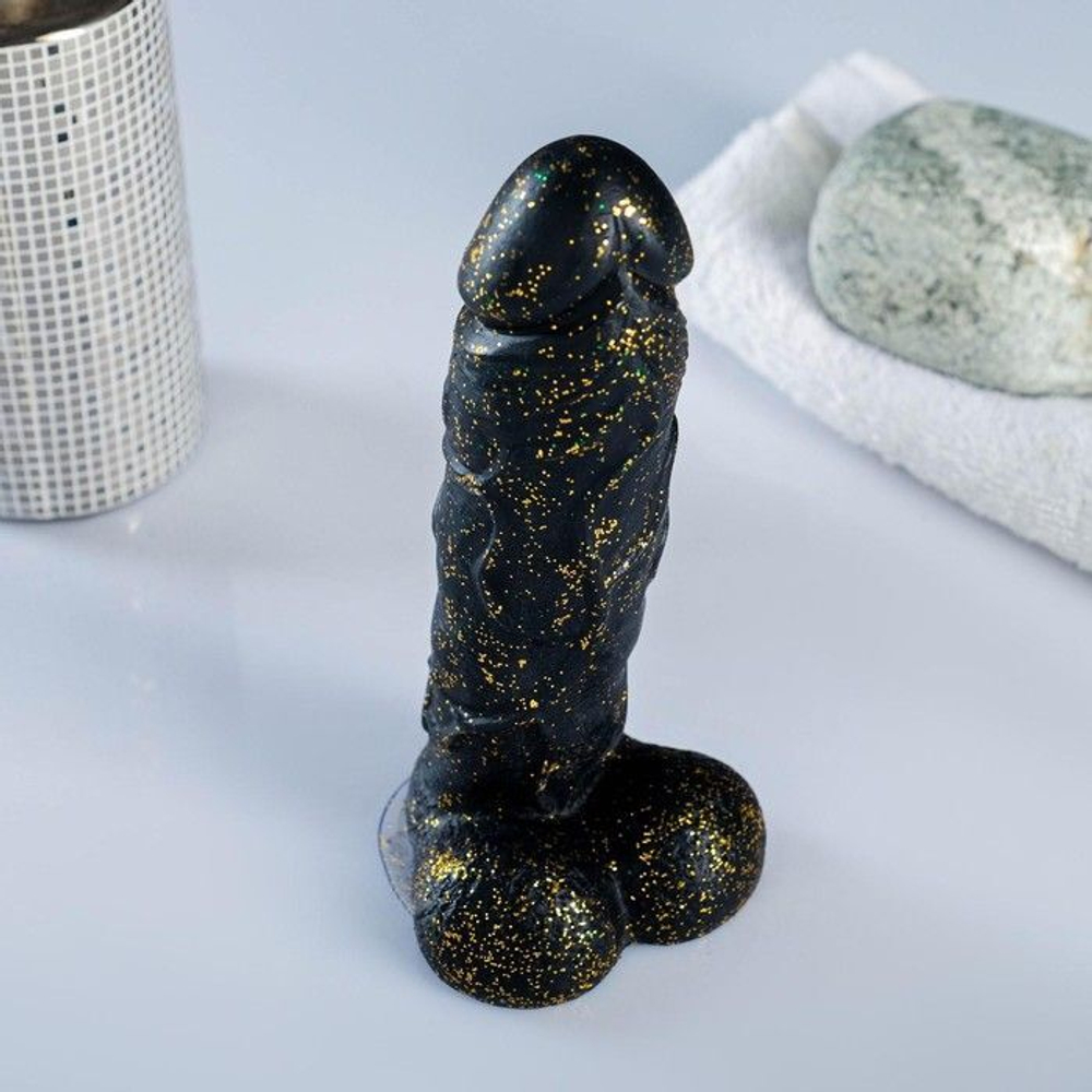 Черное фигурное мыло Мылим по-взрослому - 16 см. (Цвет: черный)