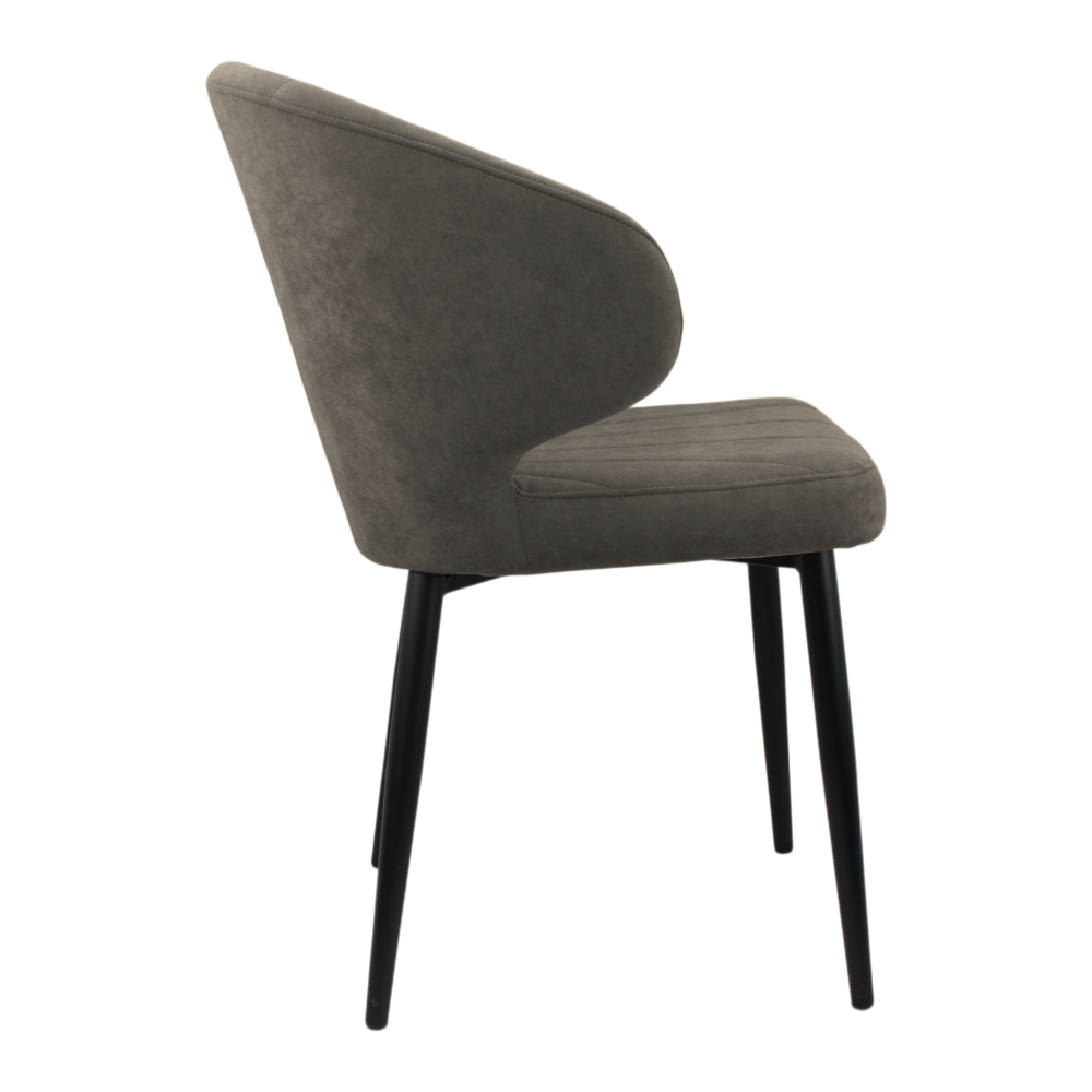 Стул "Милтон" (арт. 357), велюр Бренди В29 коричневый, ножка круглая черная