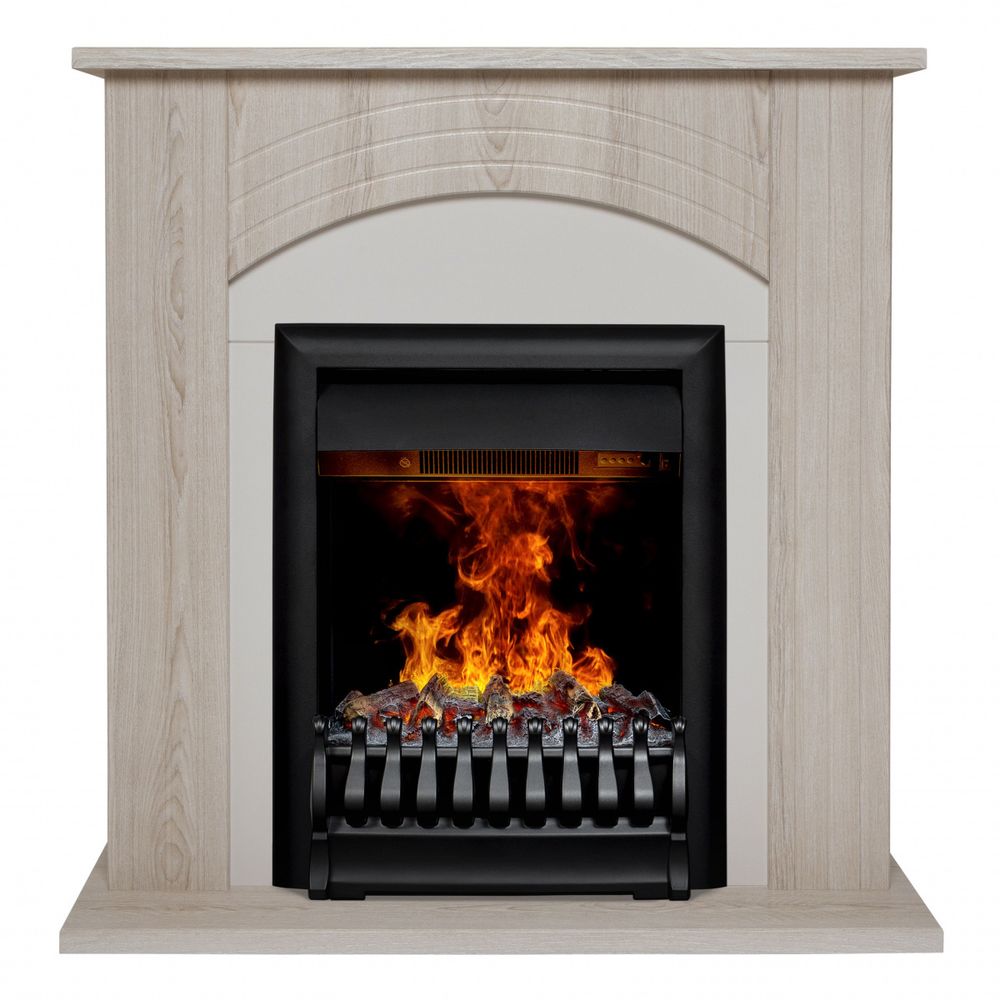 Электрокамин RealFlame Hanna STD LO светлый дуб с очагом Oregan 3D