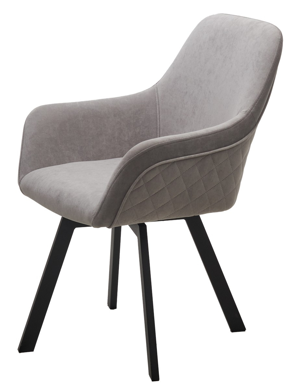 Стул М-City DISAUR Джет (Jet) поворотный на поворотный на 360 градусов, B22 Серый, Велюр, Черный каркас