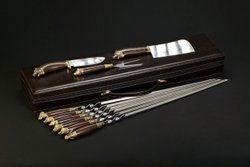 Подарочный набор шампуров в кейсе "Волк"