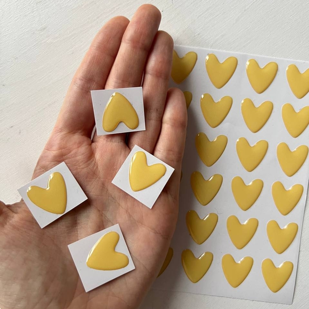 Сердца жёлтые опт ( 90шт)