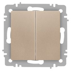 Выключатель Intro Accent 6-104-04 двойной, 10А-250В, IP20, СУ, AL/CU, шампань | Intro