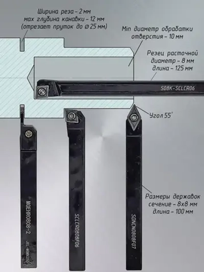Токарные резцы 8х8 / Мини резцы для токарного станка