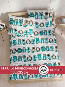 Простынь перкаль Сказка "Совенок" 150x215 см