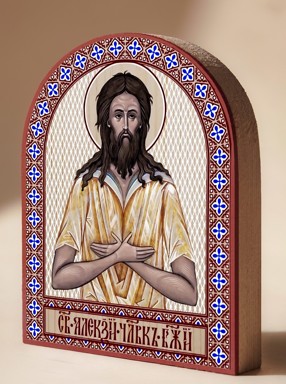 Икона аркой Алексий человек Божий на дереве: 95 х 120 (Синопсисъ)
