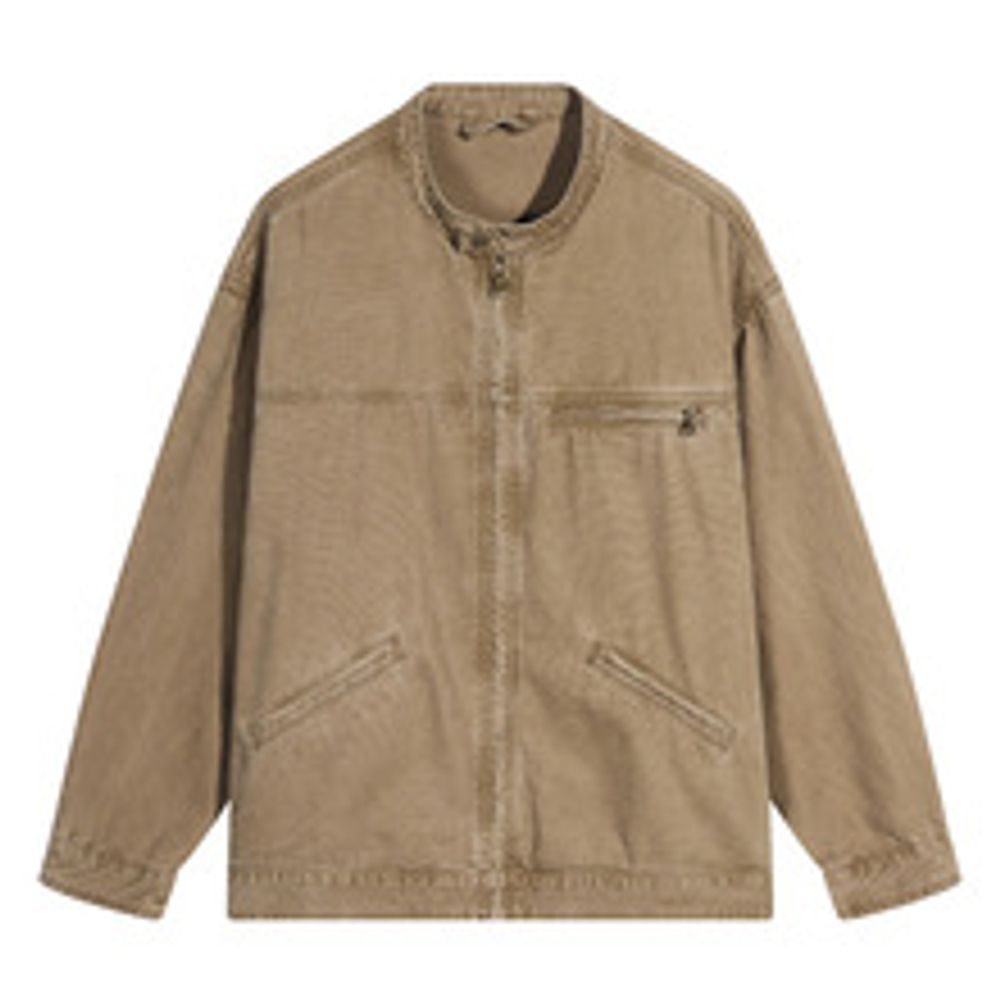 Джинсовая куртка с воротником стойка для мужчин  свободная