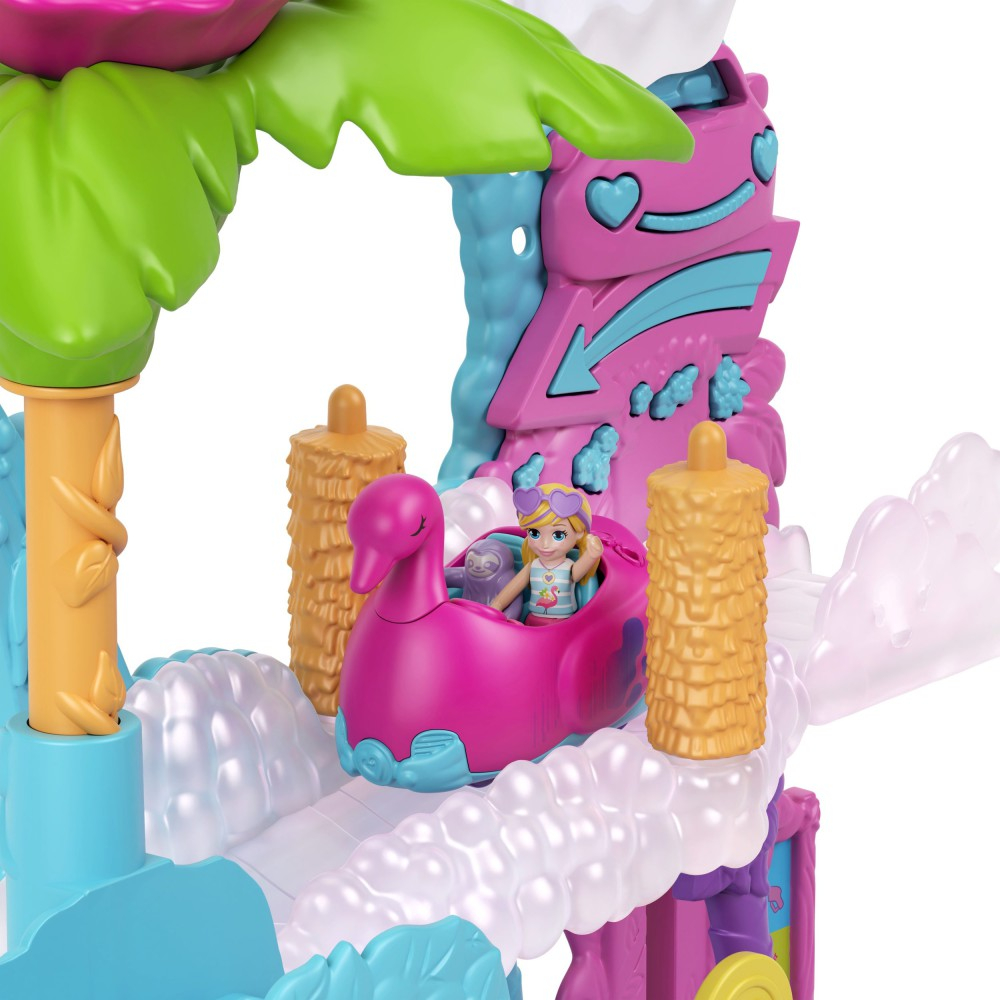Polly Pocket - Фламинго Мойка Набор с 2 куклами, 2 животными и транспортным средством HHJ05