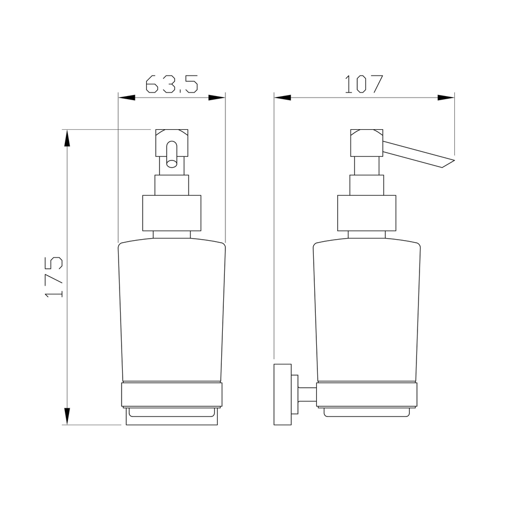 Дозатор мыла WONZON & WOGHAND FLAT, Хром (WW-9733)