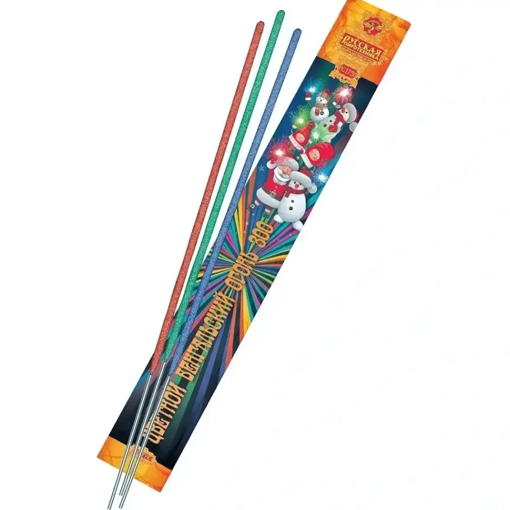 Бенгальская свеча «Цветной бенгальский огонь» 300 мм 1/10/50/6