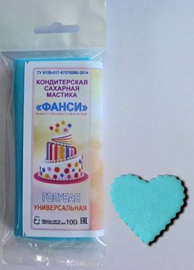 Мастика "Фанси" (100 гр) для обтяжки и лепки. Голубая