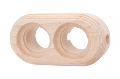 Рамка 2-местная для монтажа с декоративной трубой, бук, цвет натурэль (1 выход) BF1-620-10/T