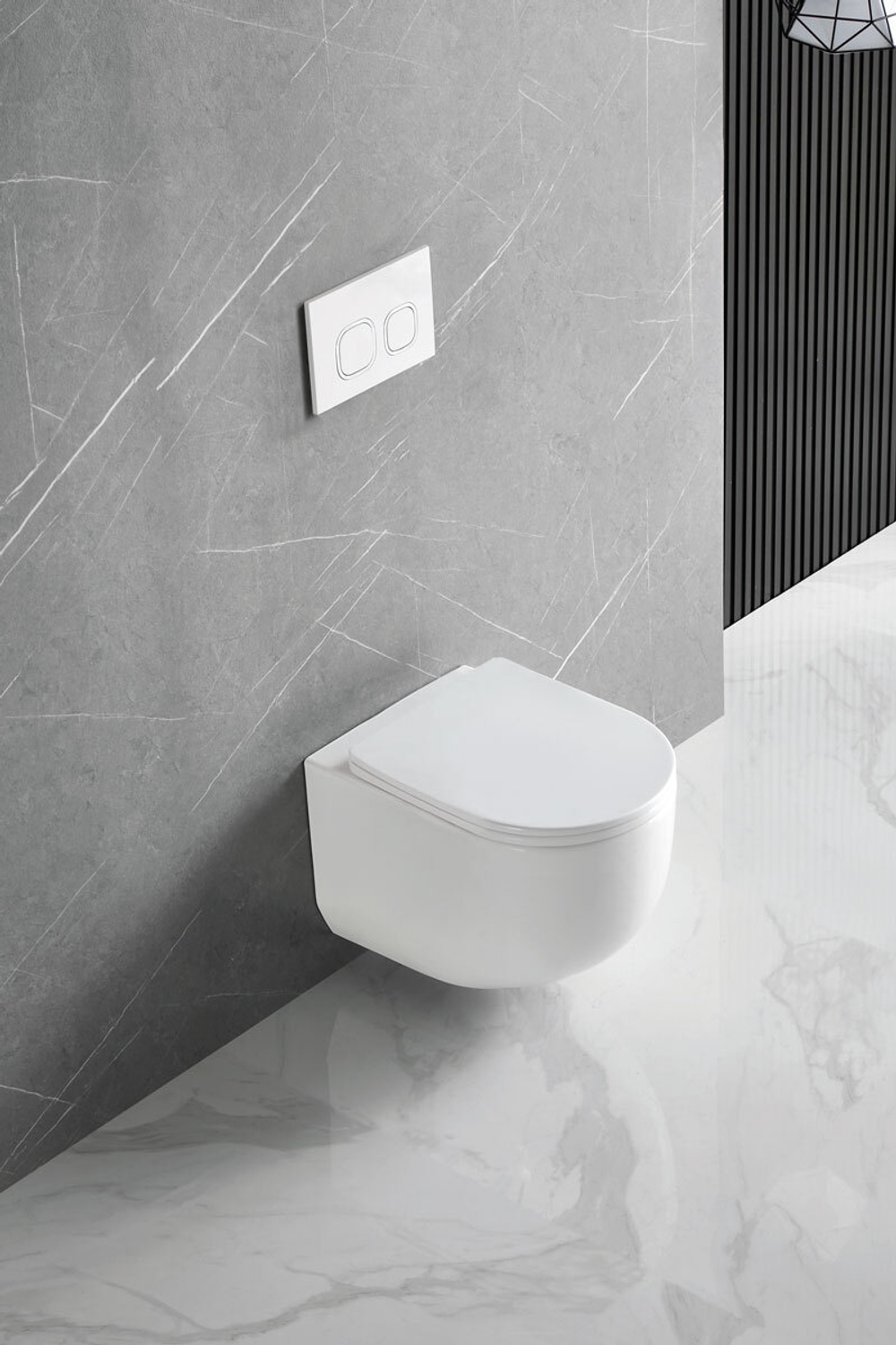 Унитаз подвесной Tornado Globo VT1-52T безободковый, цвет белый, ультратонкое soft-close сиденье