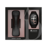 Чёрный вибромассажёр в трусики 9,6см с часами-пультом ДУ Anne's Desire Panty Pleasure Watchme Technology Black