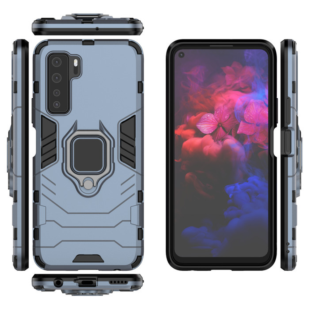 Противоударный чехол с кольцом Panther Case для Honor 30 / Huawei P40 Lite 5G / Nova 7 SE