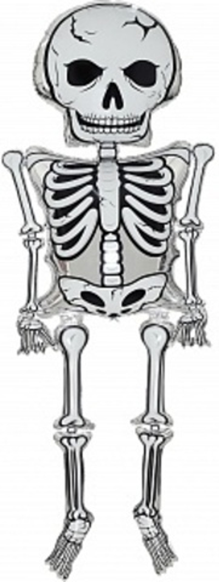 Шар 3D (103''/262 см) Фигура Скелет XXL (надув воздухом) Белый