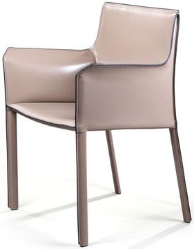 Стул с подлокотниками Barrie, кожа капучино