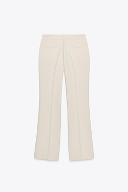 ZARA БРЮКИ FLARED, ЦВЕТ СЛОНОВОЙ КОСТИ