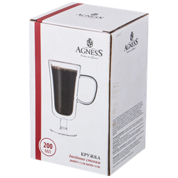 КРУЖКА С ДВОЙНЫМИ СТЕНКАМИ "DOUBLE-WALL" 200 МЛ. ДИАМЕТР=7,5 СМ. ВЫСОТА=15 СМ. 250-138 L