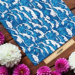 Ткань флис бушующие волны