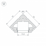 Профиль накладной угловой внутренний Arlight PDS45-T-2000 ANOD White 018264