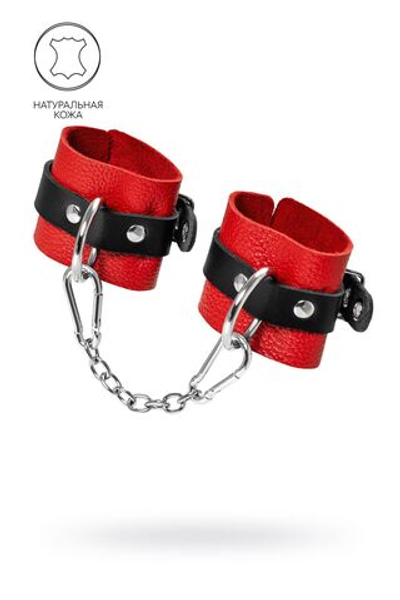 Красно-черные мягкие наручники с одним ремешком с люверсами (Цвет: красный)