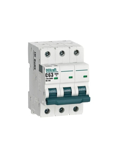 Выключатель автоматический модульный 3п C 63А 10кА ВА-105 DEKraft 13183DEK
