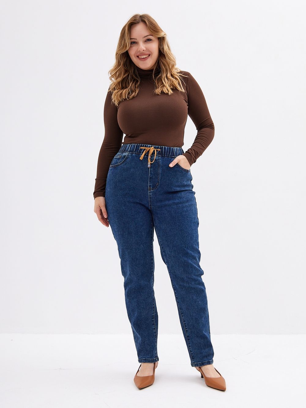 Джинсы на резинке больших размеров