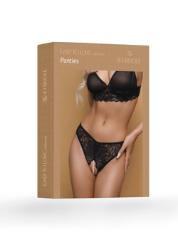 Кружевные трусики черные с жемчугом (Easy to love)