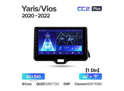 Магнитола Teyes CC2 Plus 3-32 Toyota Yaris Vios 2020-2022 10.2" (1DIN)