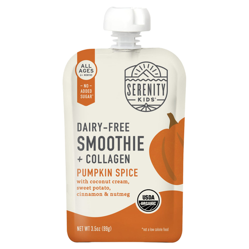 Serenity Kids, безмолочный смузи с коллагеном, для детей от 6 месяцев, тыква и специи, 99 г (3,5 унции)