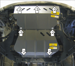 Защита стальная 3 мм Д, ПДф, Р Mitsubishi L200 MOTODOR.11313