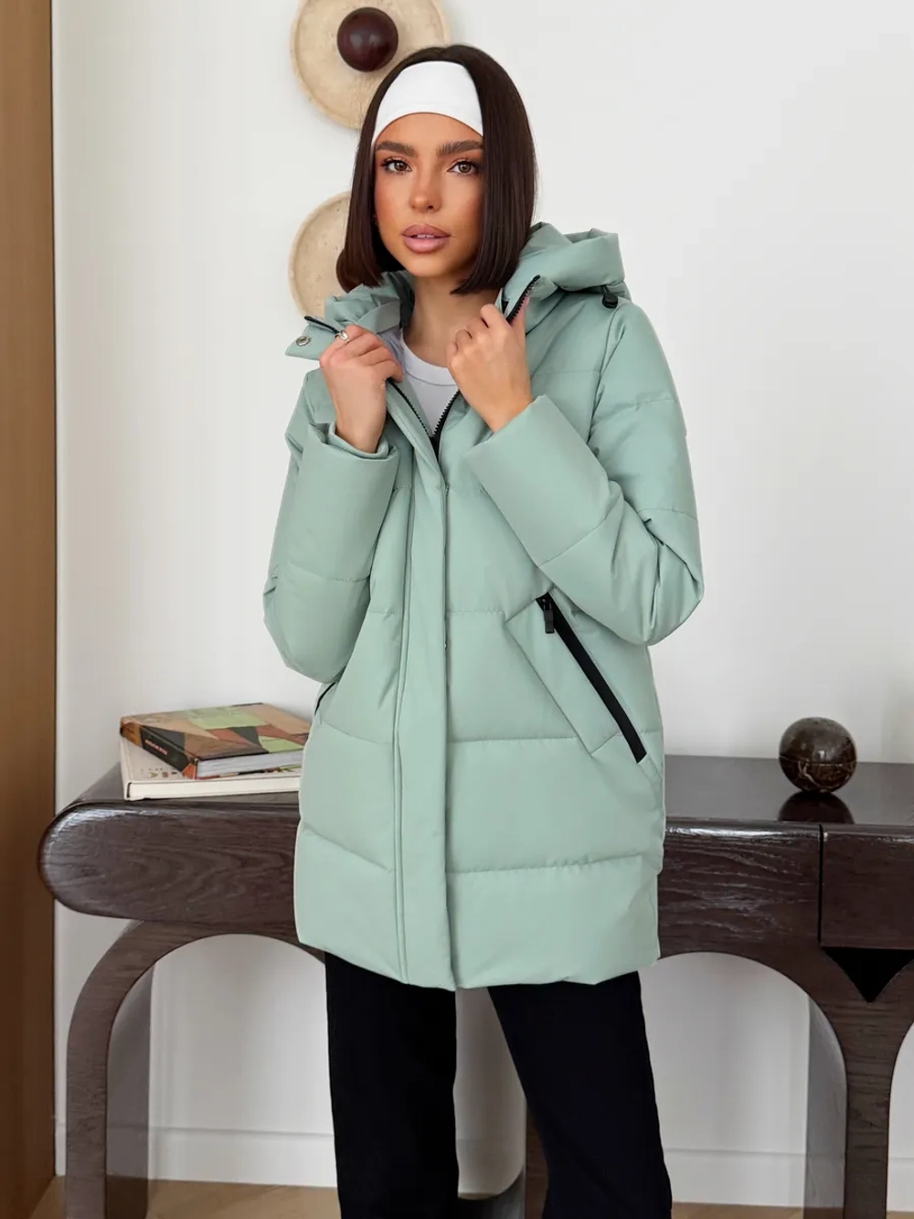 Куртка весенняя удлиненная со съемным капюшоном
