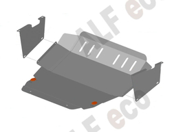 Защита ALFeco картера двигателя и кпп для Volkswagen Caravelle T4 1990-2003, V-2,5 (сталь 2 мм) арт.ALF2621st