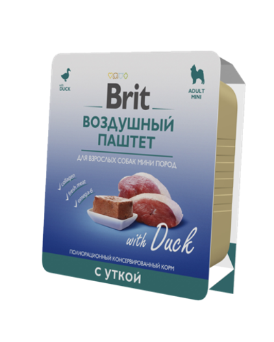 Brit Premium Воздушный паштет для собак мини пород Утка 100гр.