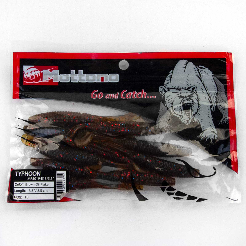 Виброхвост Mottomo Typhoon (85мм, 4гр), 10шт/уп