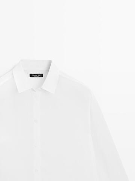 Massimo Dutti Рубашка свободного кроя с рубашечным воротником, белый