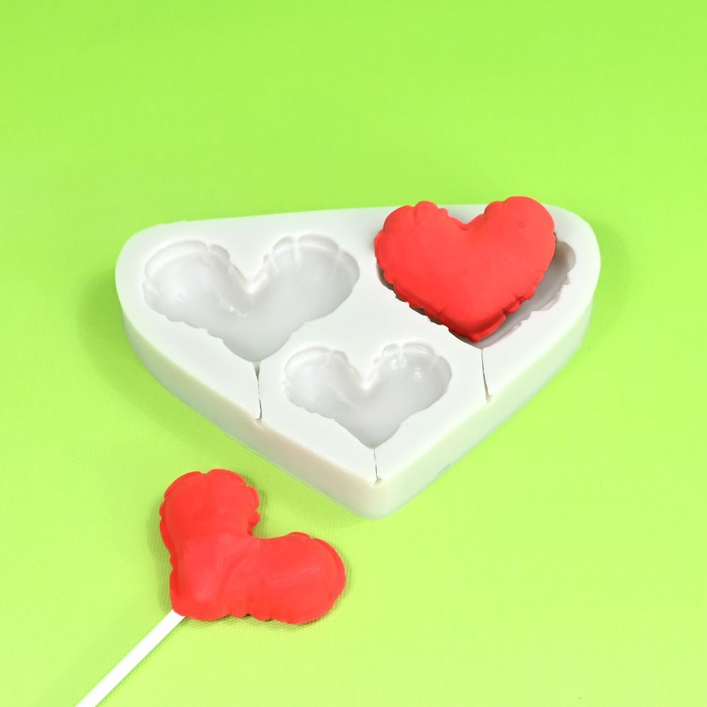 Силиконовая форма для леденцов «Сердечки-Воздушные шары»