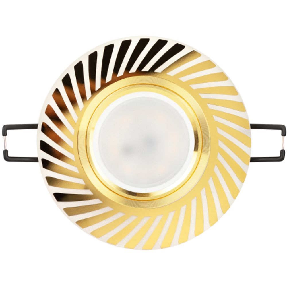 Светильник встраиваемый cо светодиодной подсветкой ЭРА DK LD39 WH/GD /1 под лампу MR16 GU5.3 белый/золото