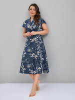 Халат Х-044/рогожкасиний-лилии