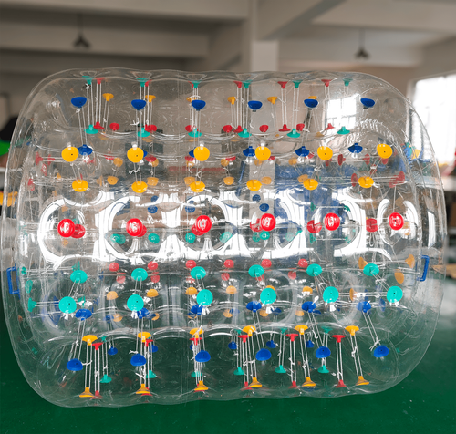 Аттракцион Водный роллер "Прозрачный" с разноцветными держателями, ТПУ, 2*1.8*1.8 м