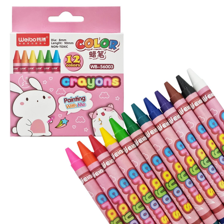 Школьный мел цветной Weibo 12 шт