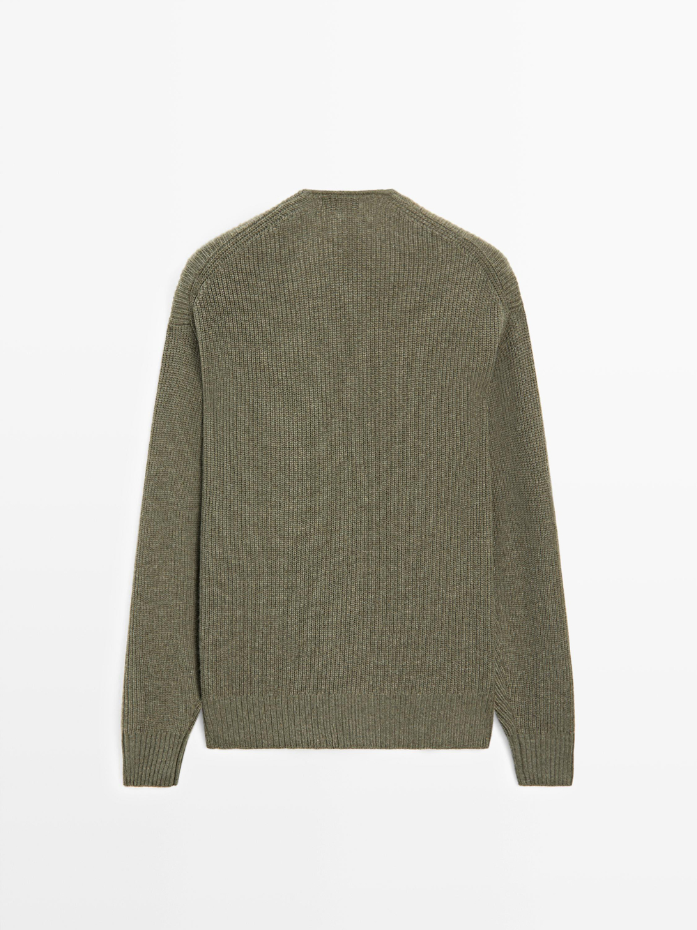 Massimo Dutti Вязаный кардиган с V-образным вырезом, зеленый