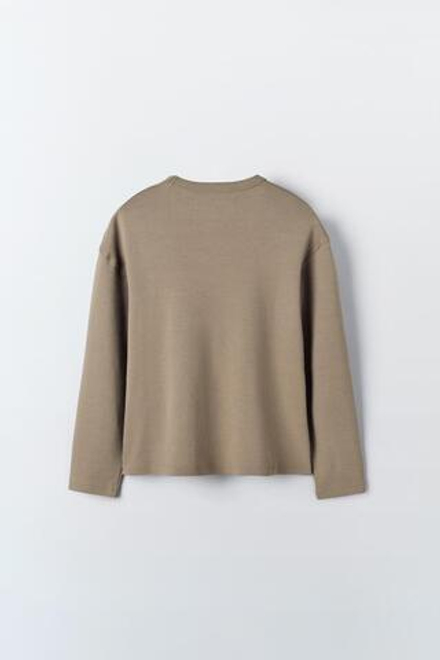 ZARA ОДНОТОННАЯ ФУТБОЛКА - LIMITED EDITION, КОРИЧНЕВЫЙ/СЕРЫЙ