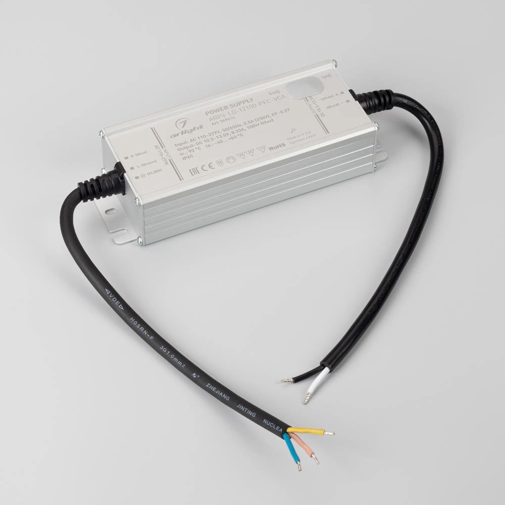 Блок питания ARPV-LG-12100-PFC-VCA (10.5-13.5V, 8.33A, 100W) (Arlight, IP65 Металл, 5 лет) 049616
