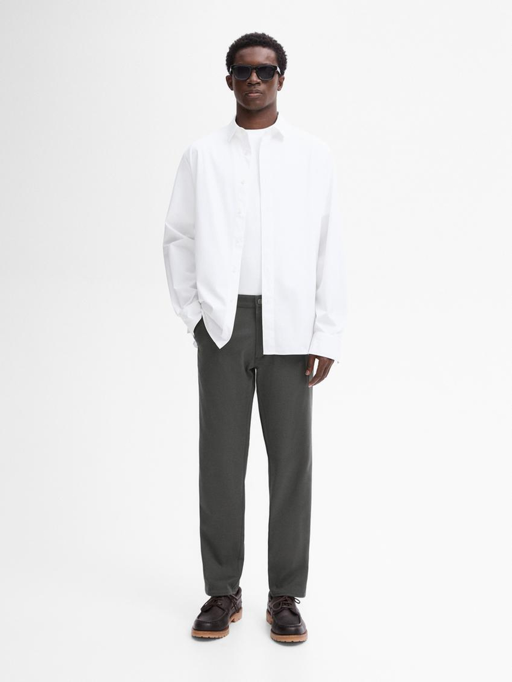 Massimo Dutti Зауженные джинсовые брюки из смесового хлопка, серый