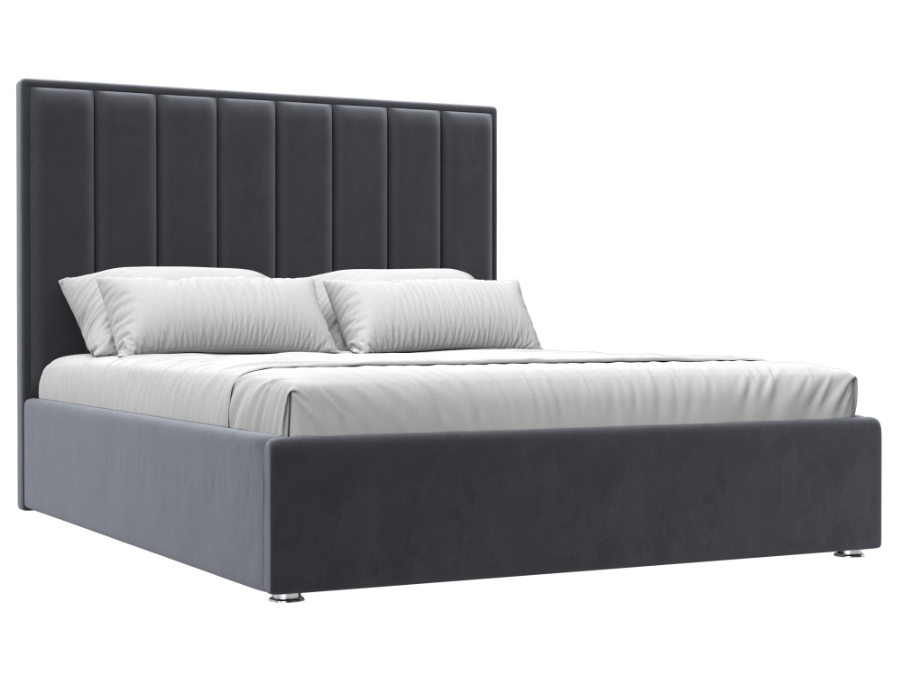 Кровать интерьерная Афродита 160, Серый, Велюр, 113048